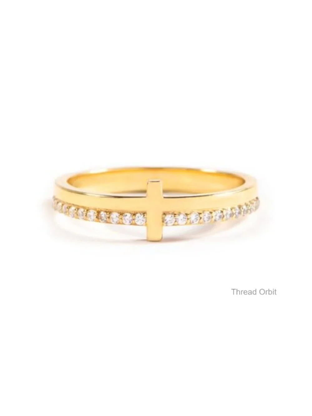 925 Sterling Silver Cross Ring with CZ, Dainty Christian Jewelry, Confirmation